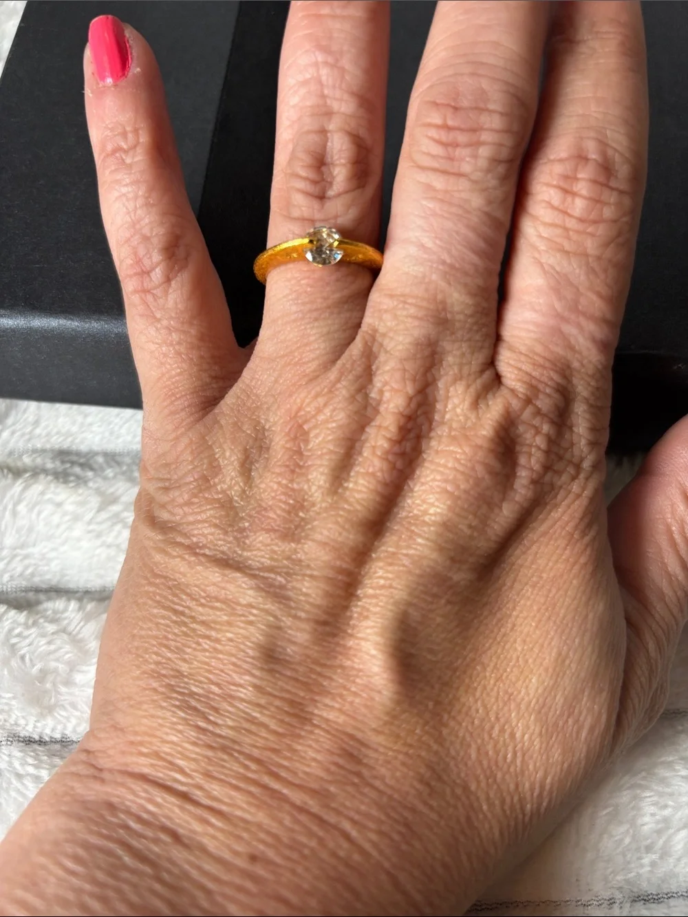 La Blancus Gold Plated Size 6 and up Cubic Zirconia Ring NWT